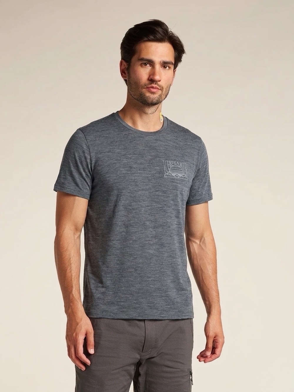 125 ICEBREAKER Men's Merino 150 Tech Lite II Short Sleeve Graphic Tee - Grey XL